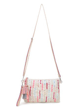 Glid Striped Sequined Cotton Handloom & Leatherette Sling Bag